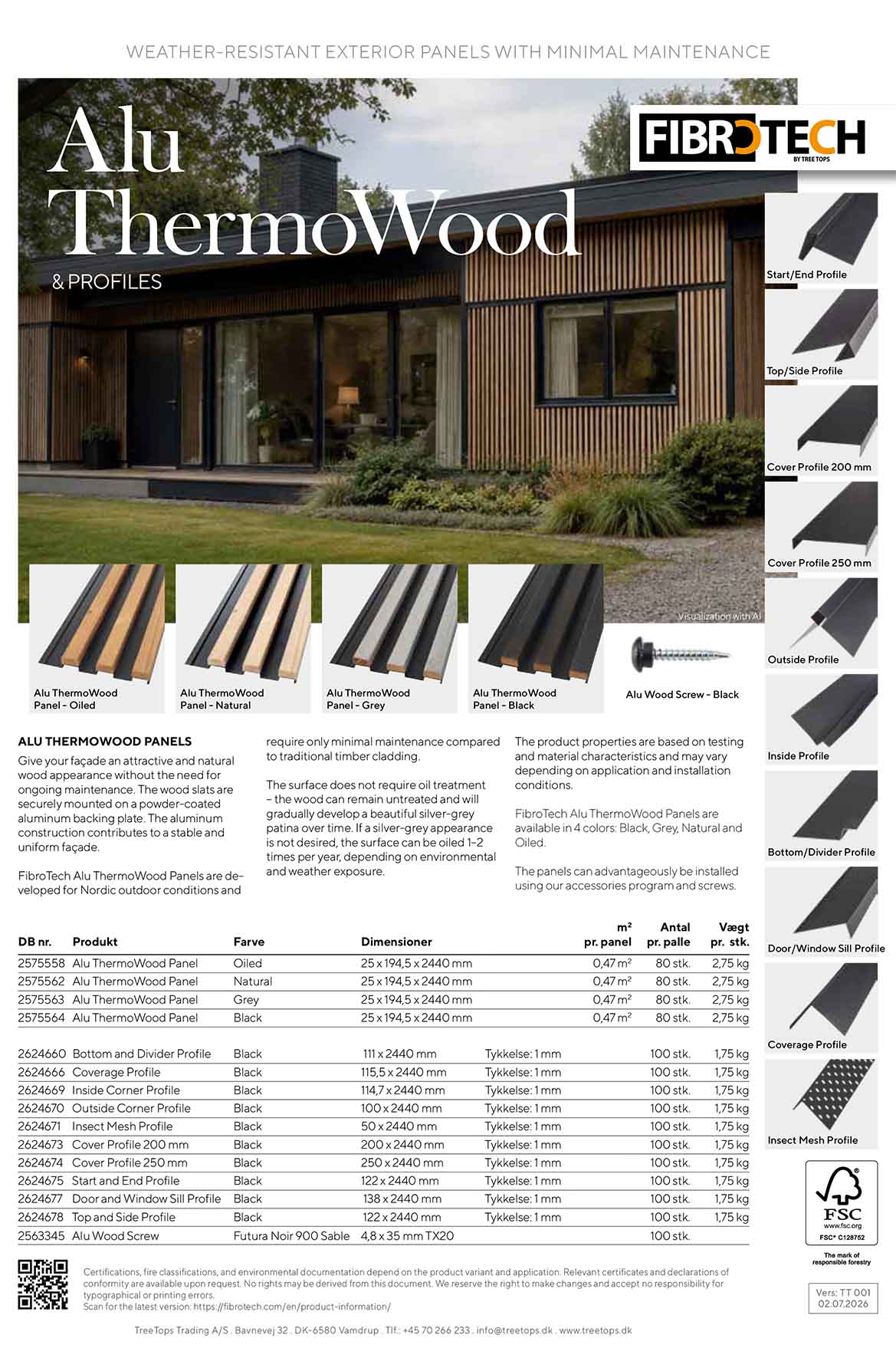 Alu ThermoWood Data sheet